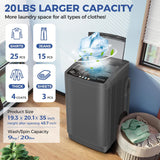 Portable Washing Machine 20Lbs Portable Washer with Drain Pump, 2.8 Cu.ft Compact Washer Machine with 10 Programs 8