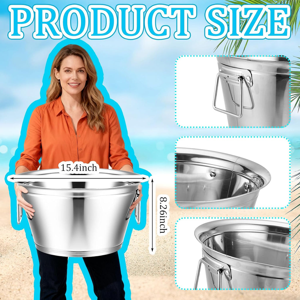 1 Pcs Stainless Steel Champagne Buckets Large Ice Bucket for Parties