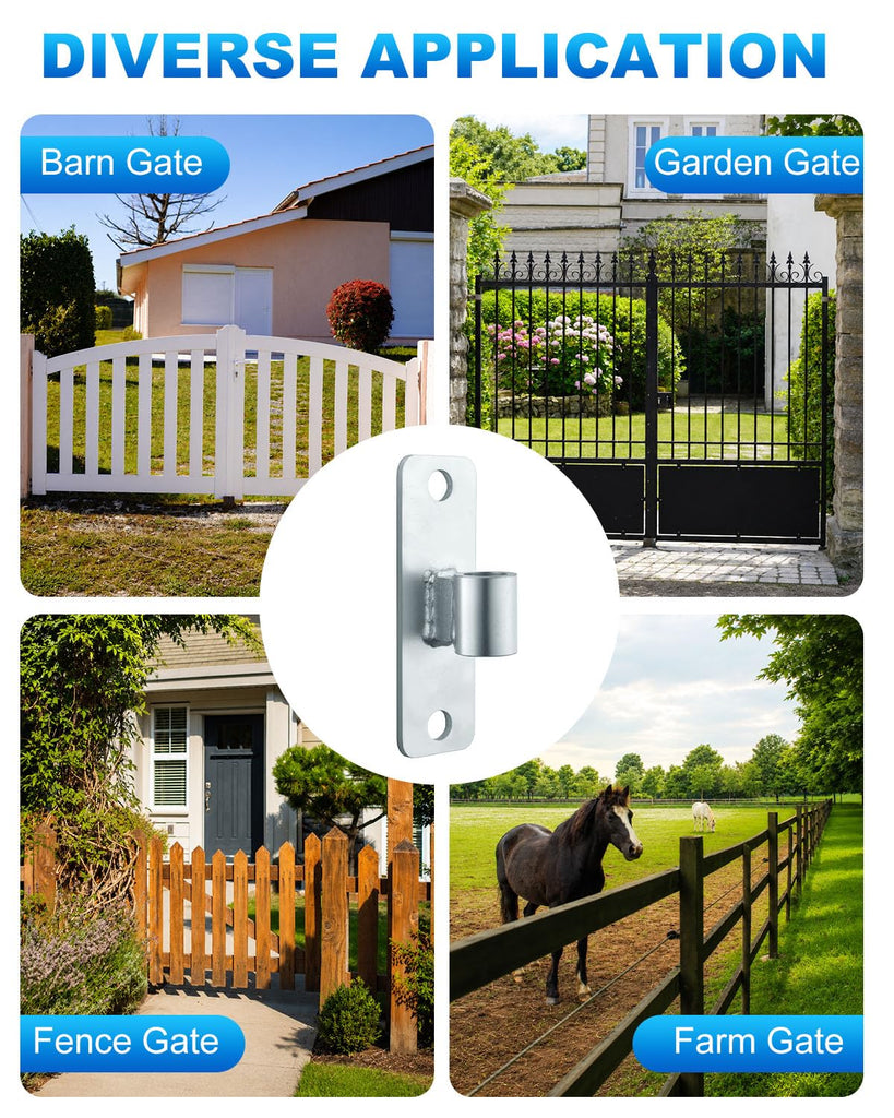 2 Pack Wall Mount Gate Hinge Fit 5/8" Pin Fence Post Hinge with Screws