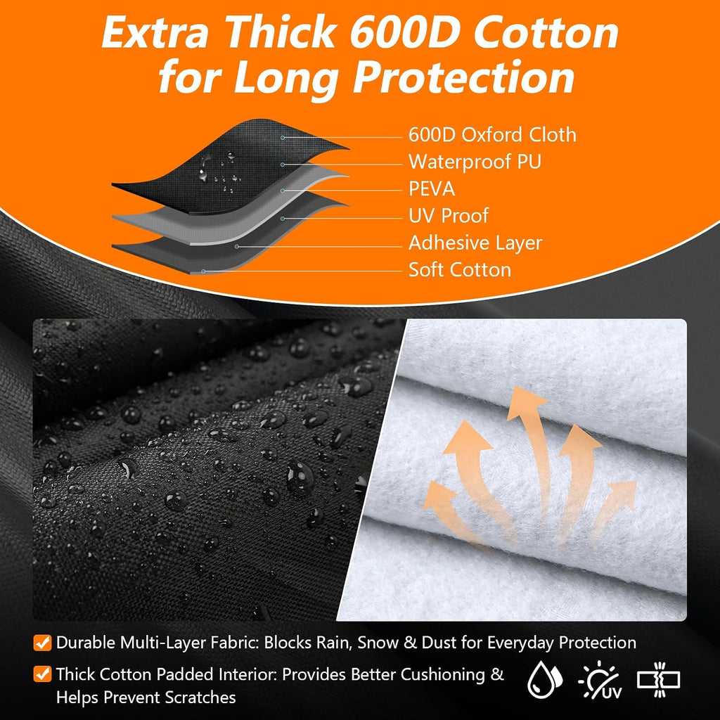 Patio Furniture Cover 110"L x 74"W x 28"H 600D Windproof Patio Table Cover | Outdoor Furniture Cover 600D Oxford