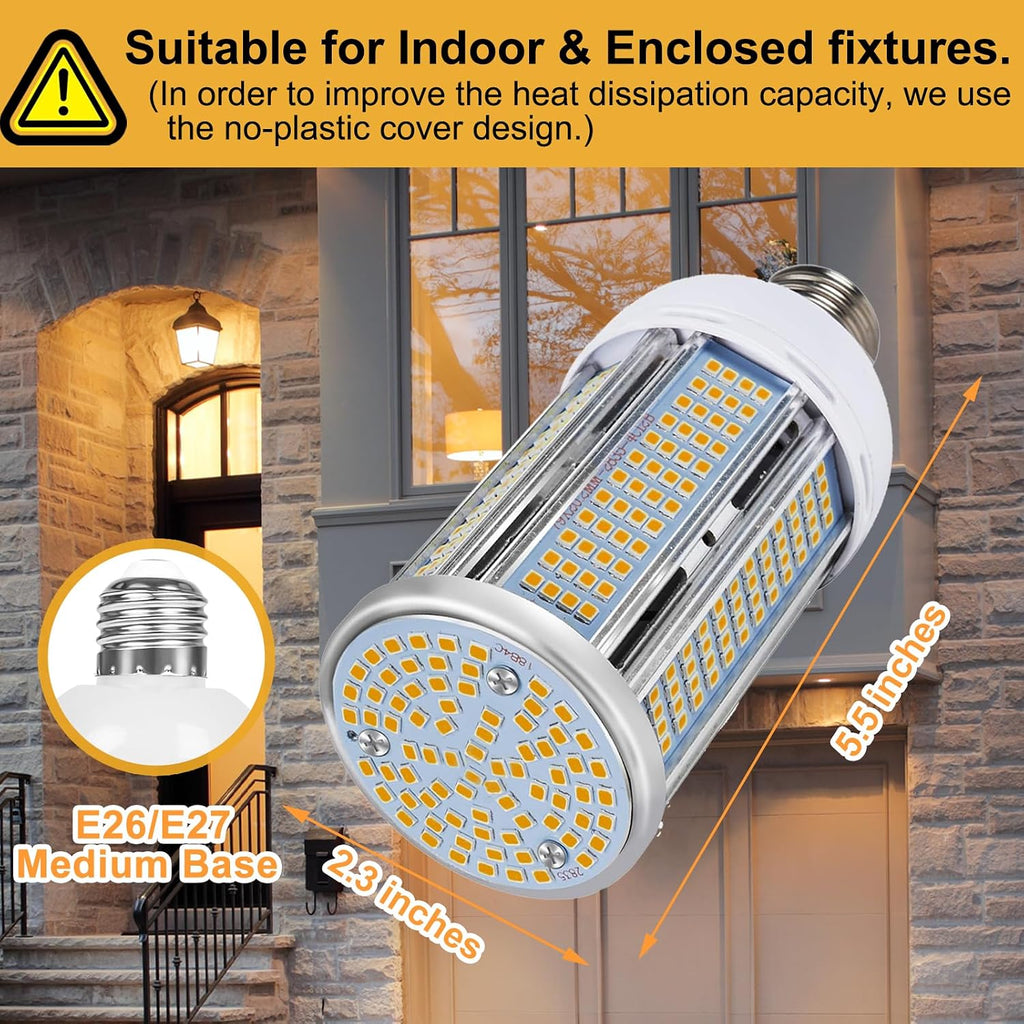 50W LED Corn Light Bulb 6000 Lumen Led Corn Bulb Super Bright 3000K Warm White E26/E27 Base LED Light Bulb Garage