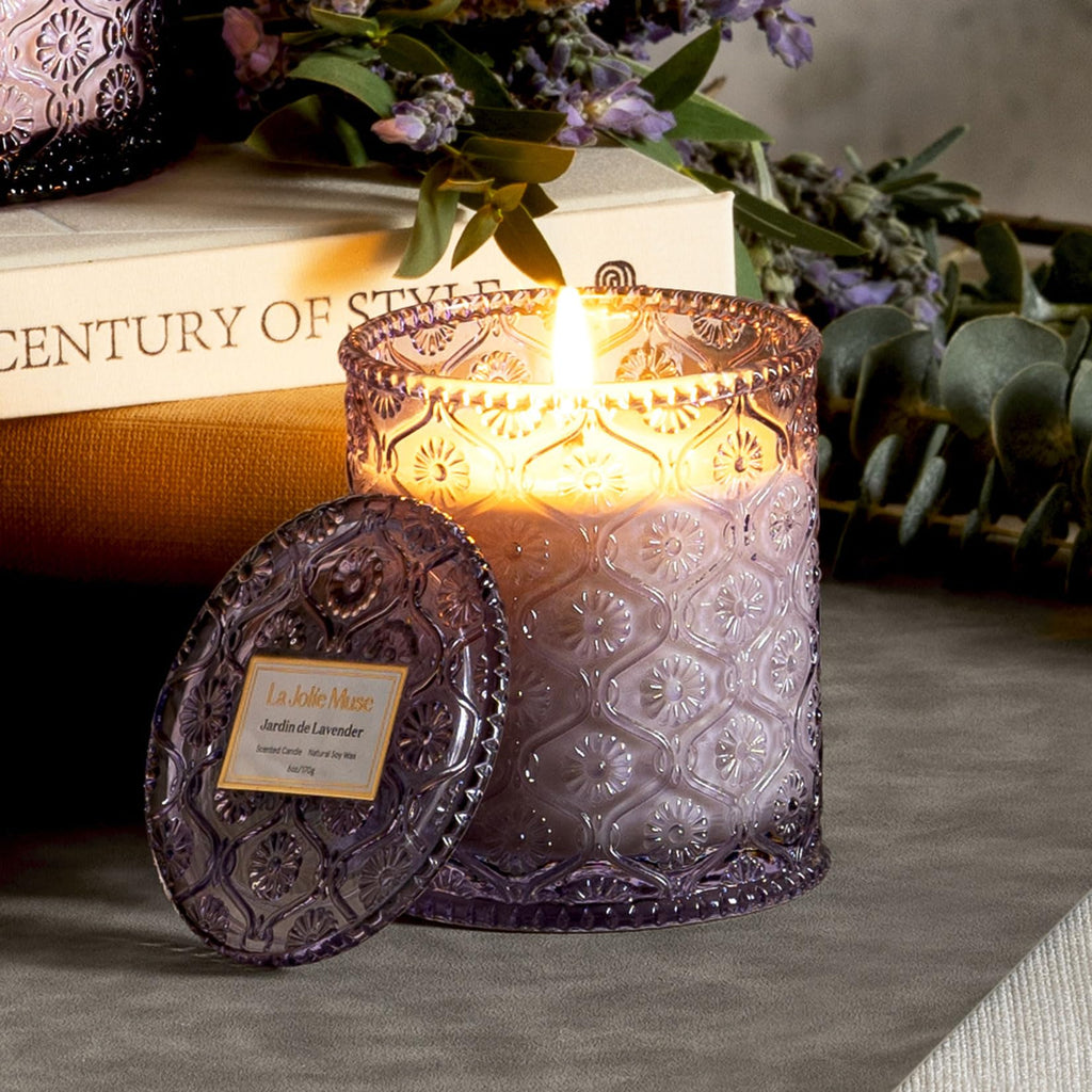 Lilac Fresh Scented Candles, Soy Wax 40 Hrs