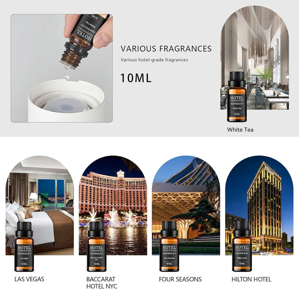 Hotel Collection Diffuser Essential Oil Gift Set,Hotel Scents,Stress Relief Air Freshening,My Way,The Beach Villas - Set of 10