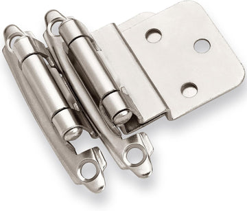 3/8" Inset Cabinet Hinges Brushed Nickel (25 Pair -50 Pcs) Offset Self Closing Cabinet Hinges Cabinets Satin Nickel