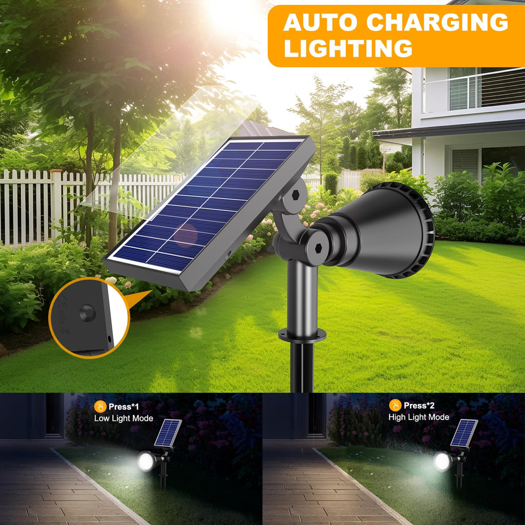 Solar Lights Outdoor Waterproof Spot Lights, Cool White 3 Pack