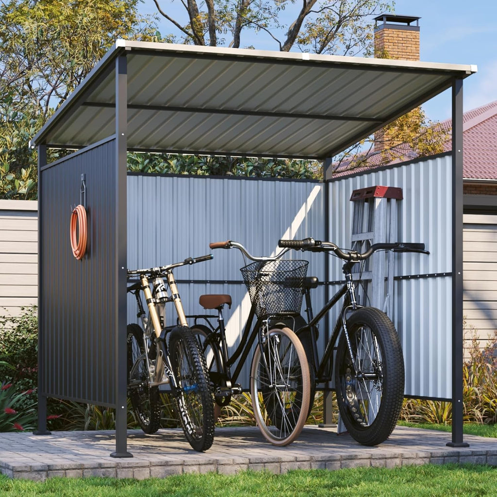 6' x 6' Outdoor Shed Grill Shed for BBQ Outdoor Gazebo for Pets Pergolas and Gazebos Clearance, Metal Awnings for Patio and Decks