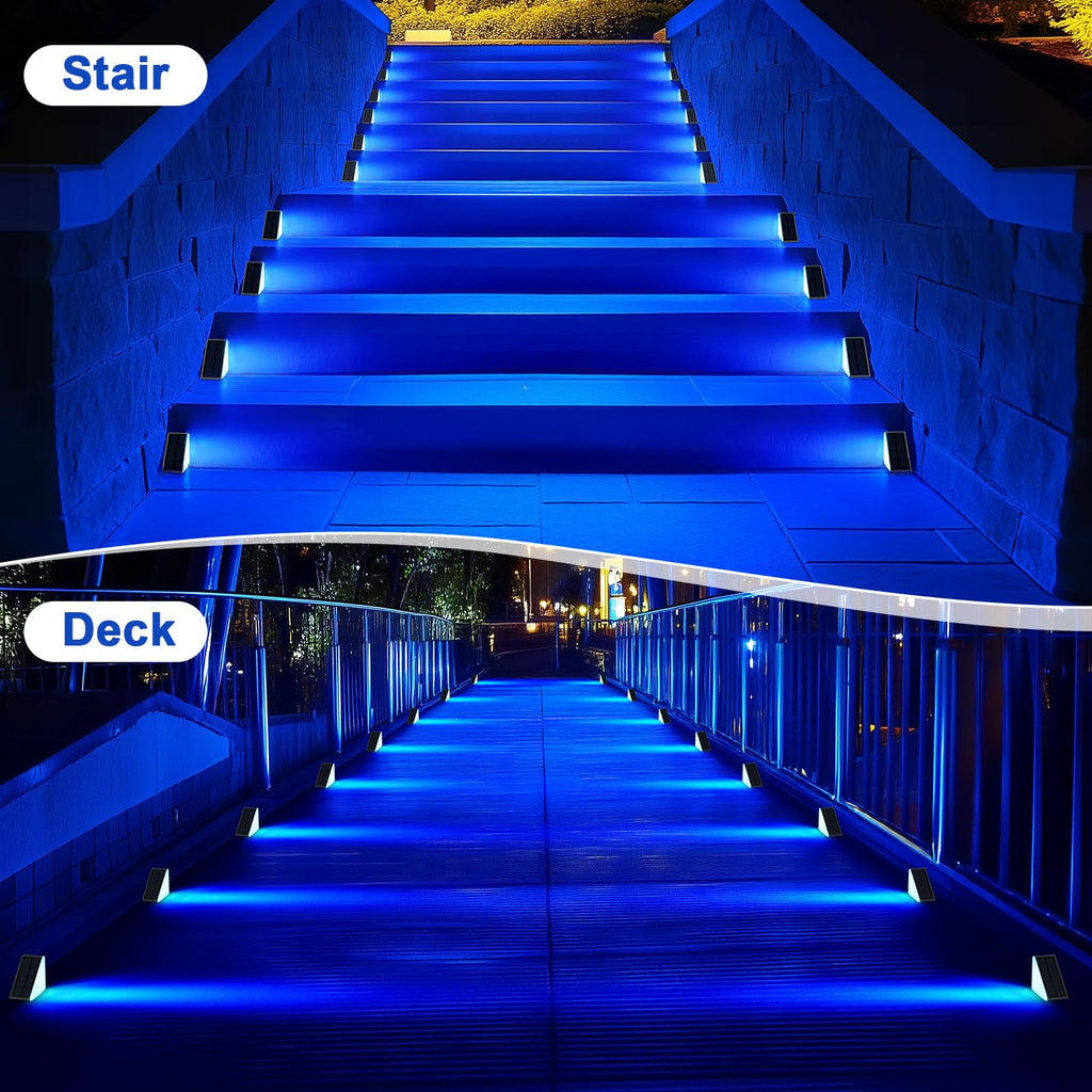 LED Solar Step Lights Waterproof Outdoor Stair Lights, Solar Deck Lights Outdoor Decor IP67 Solar Decoration Lights