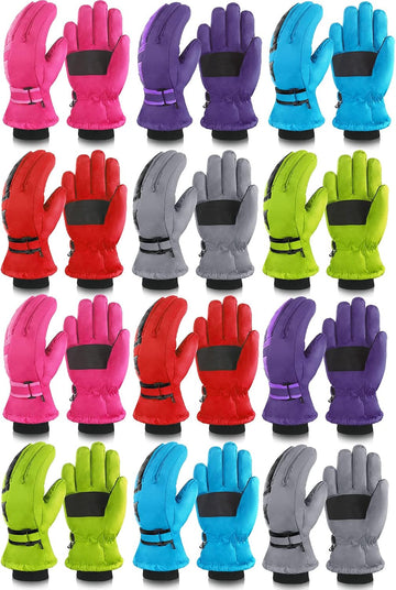 Kids Winter Snow Ski Waterproof Gloves Warm Windproof Outdoor Sports Anti Water Ice Skating Gloves for Girls Boys