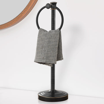 Hand Towel Holder Stand Free Standing Towel Bar Oil Rubbed Bronze