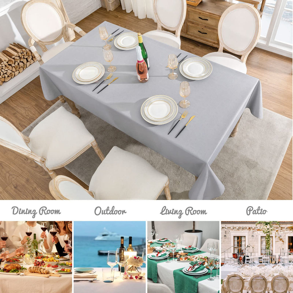 Textured Rectangle Tablecloth 60x120 inch Table Cloth Water Resistant Wrinkle Free Spill-Proof, Decorative Fabric
