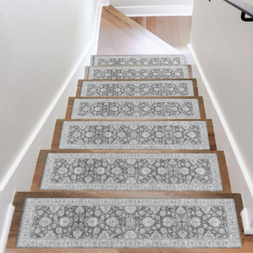 Extra Non-Slip for Wooden Steps 15PCS, 30"X8" Rubber Indoor Stair Runner Slip Resistant Stair Rugs Safety Mats for