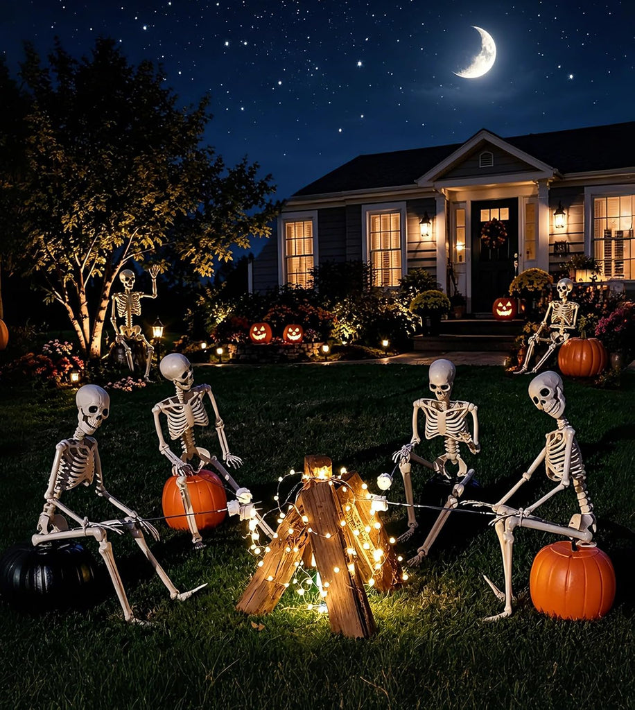 Halloween Decorations outdoor, 2Pack 36" halloween-Skeletons Decoration indoor-3ft Life Size Human Plastic Skeleton