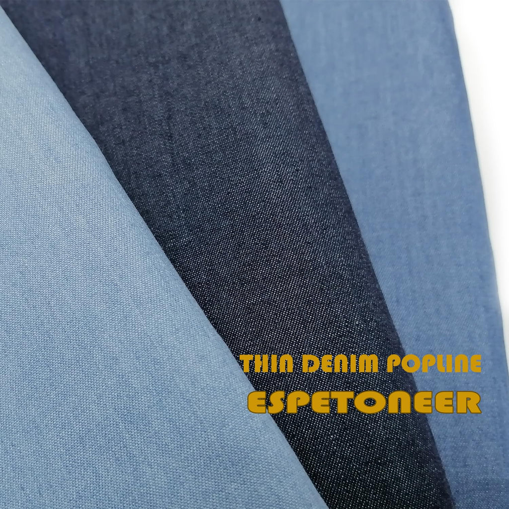 5.5OZ Denim Thin Poplin By The Yard 57" Wide Indigo 2yards