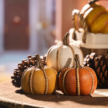 Fall Decorations Resin Fall Pumpkin Decor Indoor, Decorative Pumpkins Table Centerpieces Autumn - Set of 3