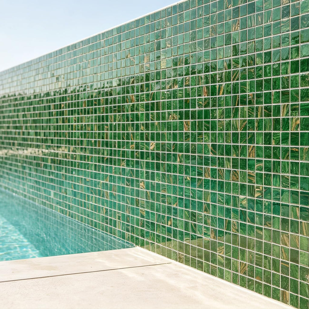 11.5 sq.ft Green Glass Mosaic Tile , Pool, Kitchen Backsplash