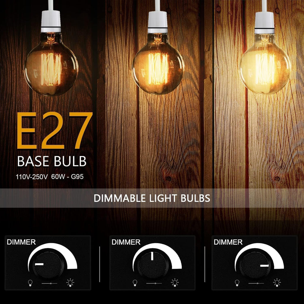 E26 G95 LED Globe Bulb 4W 40W Equivalent 2700K Amber Glass Filament Lamp