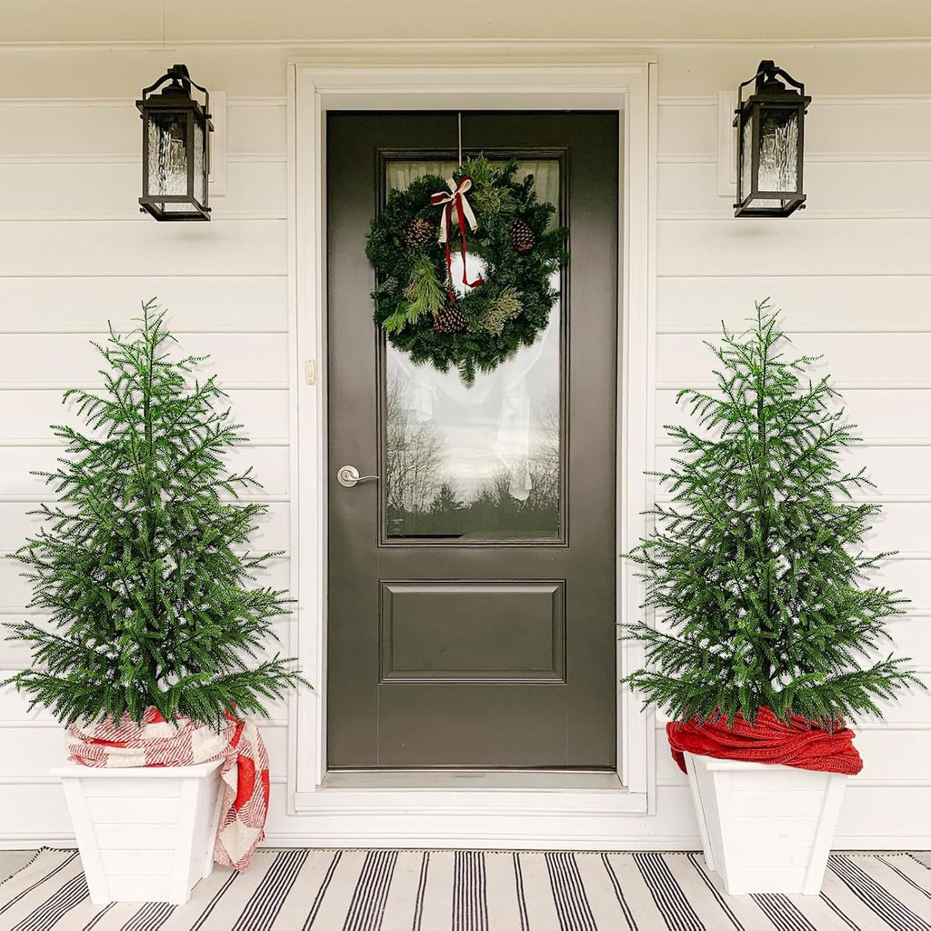 4FT Norfolk Pine Christmas Tree, Unlit Artificial Tree in Pot, Soft-Touch PE Material, Family & Pet Friendly