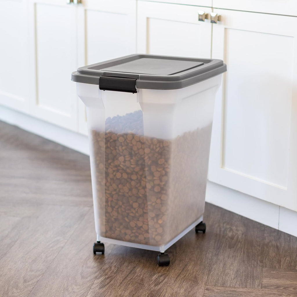 USA Dog Food Storage Container, Up to 40 lbs, Dark Gray, Made in USA
