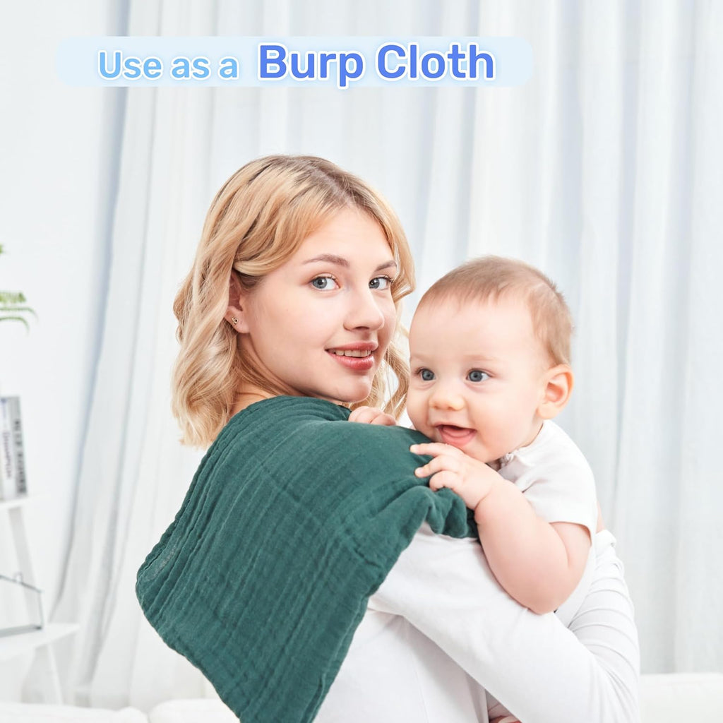 Muslin Swaddle Blankets for Newborn, Cotton Receiving Blankets for Baby