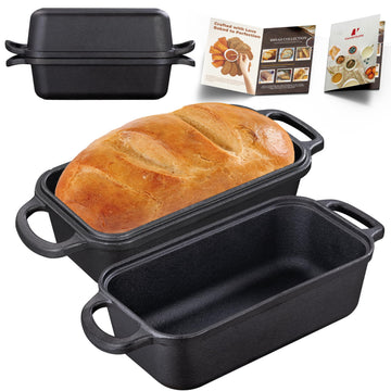 Cast Iron Loaf Pan with Lid 9x5 Inch, Sourdough Pan