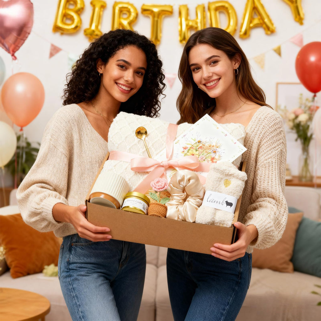Get Well Soon Gift Baskets for Women, Birthday Gift for Her, Self Care Gifts Care Package with Blanket, Sympathy Gift