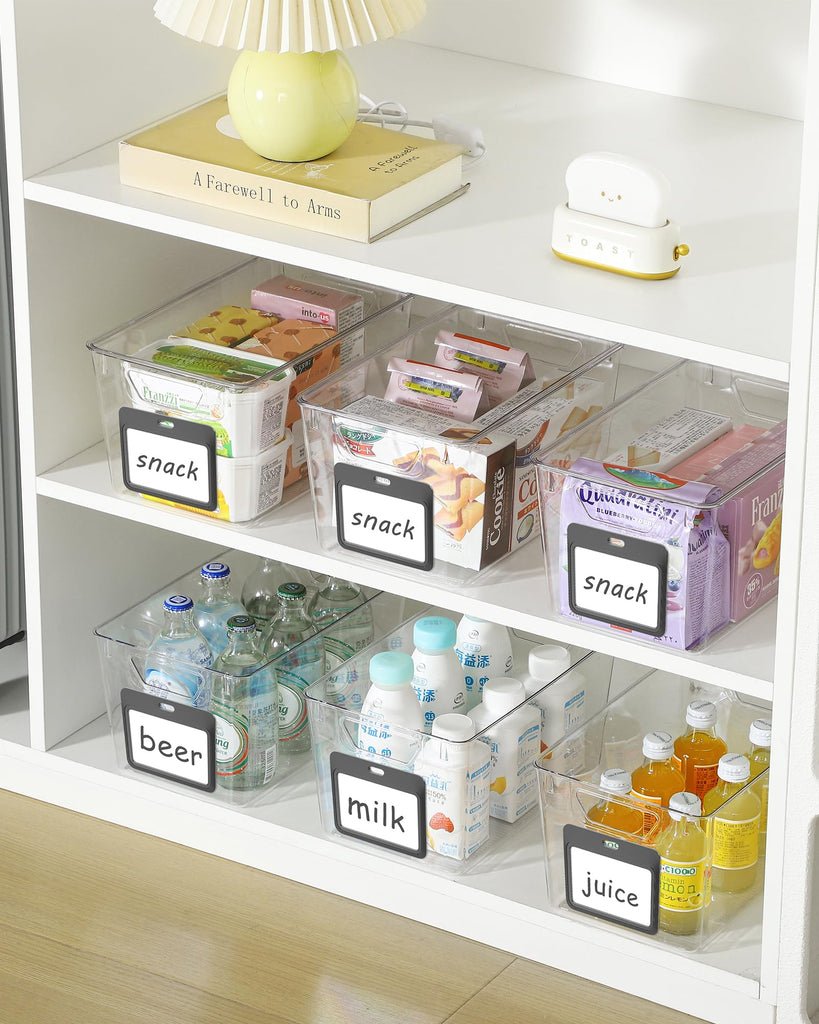 Clear Fridge Organizers and Storage Bins Container with Labels