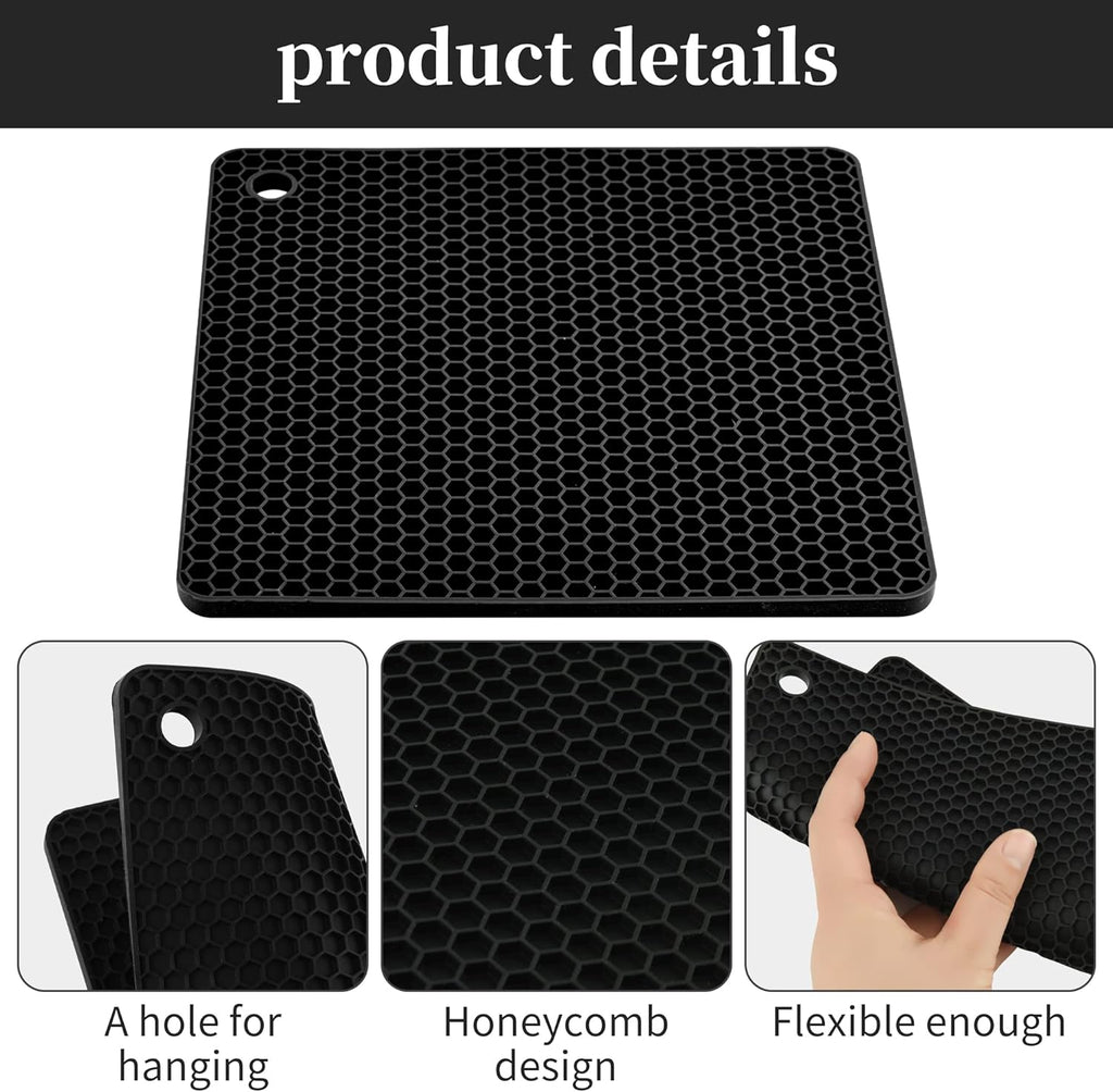 Trivets for Hot Dishes, Silicone Trivet Mat Hot Pads Pot Holder, Silicone Trivets for Pots and Pans, Multi-Purpose