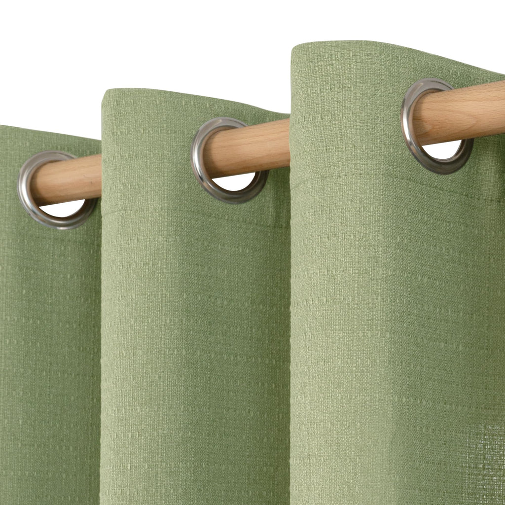 Extra Wide Sage Green Linen Bedroom Curtains 84 Inches Long