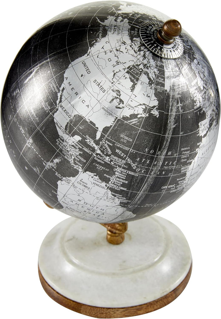 Plastic World Map Globe, Globe 5" x 5" x 7", Black