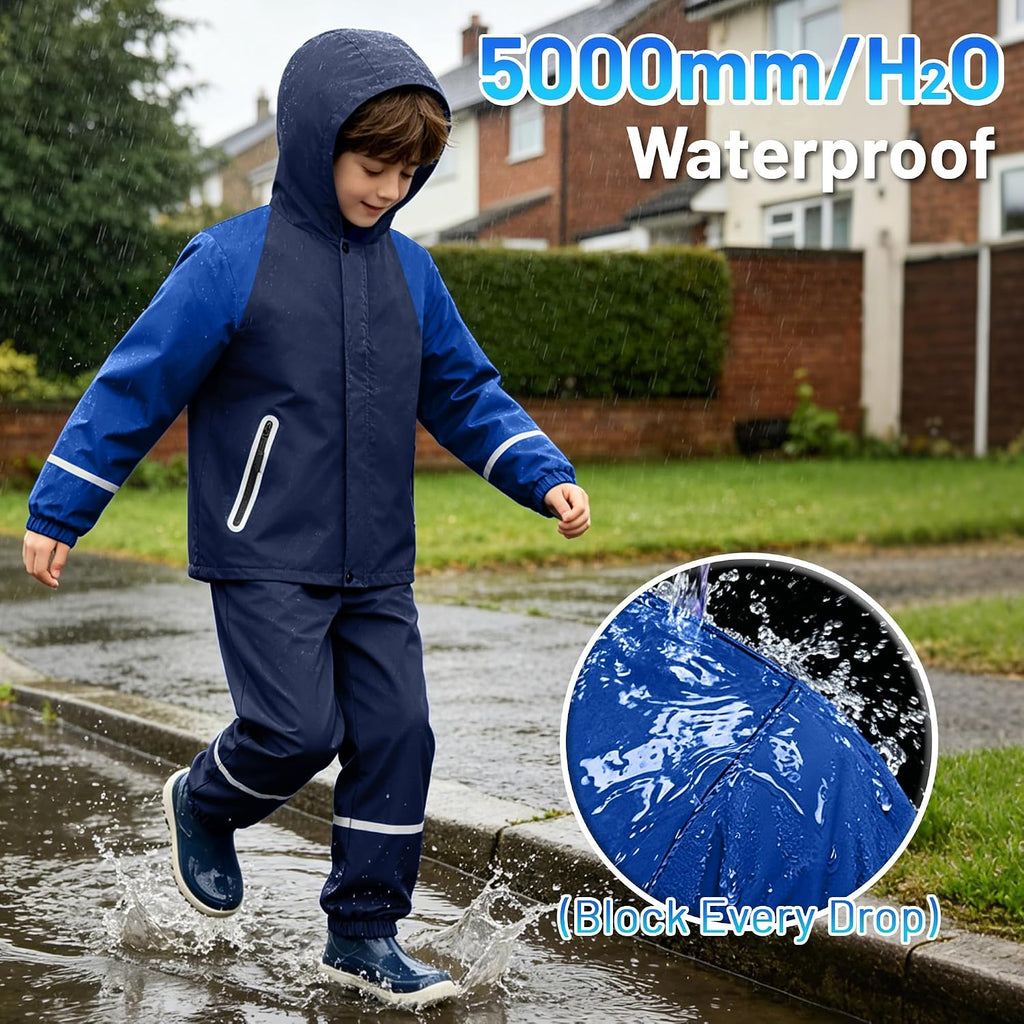 Reflective Kids Rain Suit Boys Girls Youth Waterproof Rain Gear