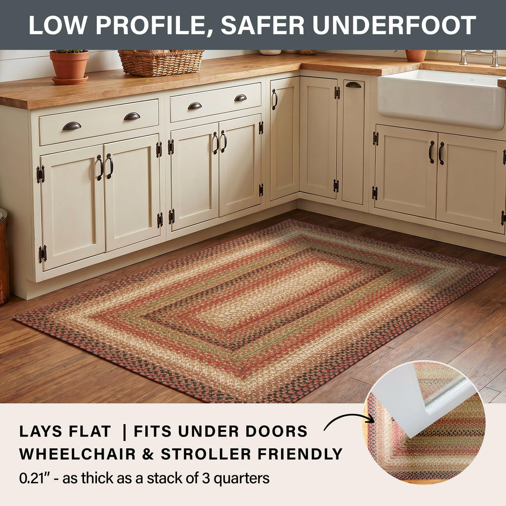 Gingerbread Braided Runner Rug Ideal as Kitchen Runner 22x72