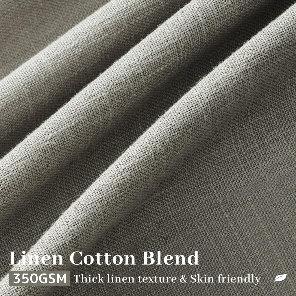 102 Inch Long Curtains Pinch Pleated Curtains Sliding Door 2 Panels Rustic Grey Thick Linen Textured Memory Trained