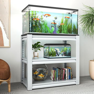 20-30 Gallon Fish Tank Stand, Heavy Duty Metal Aquarium Stand, Adjustable 2-Tier Fish Tank