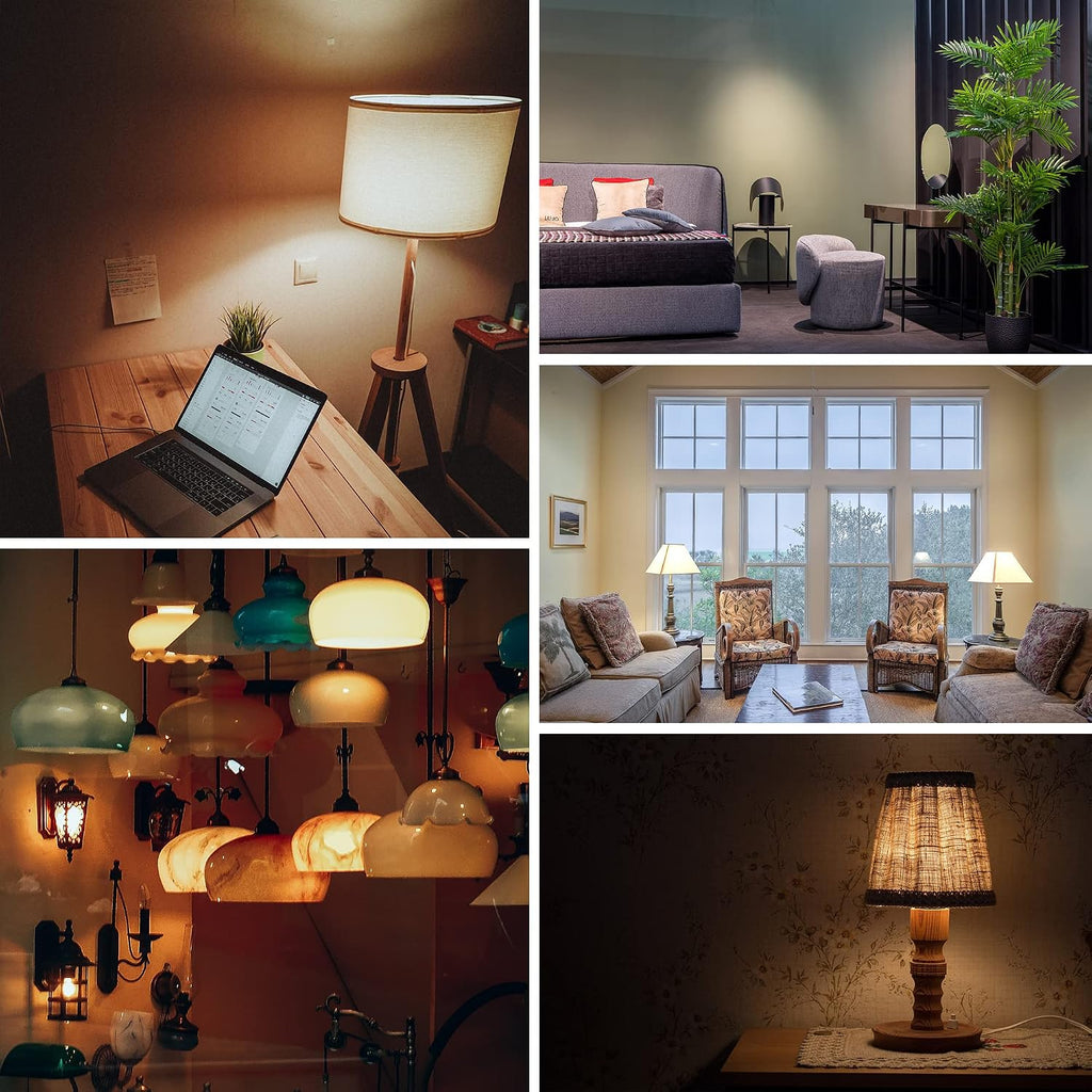 4W Vintage LED Bulb Dimmable Warm White 2700K, E26 T10 Edison Bulb, 400LM