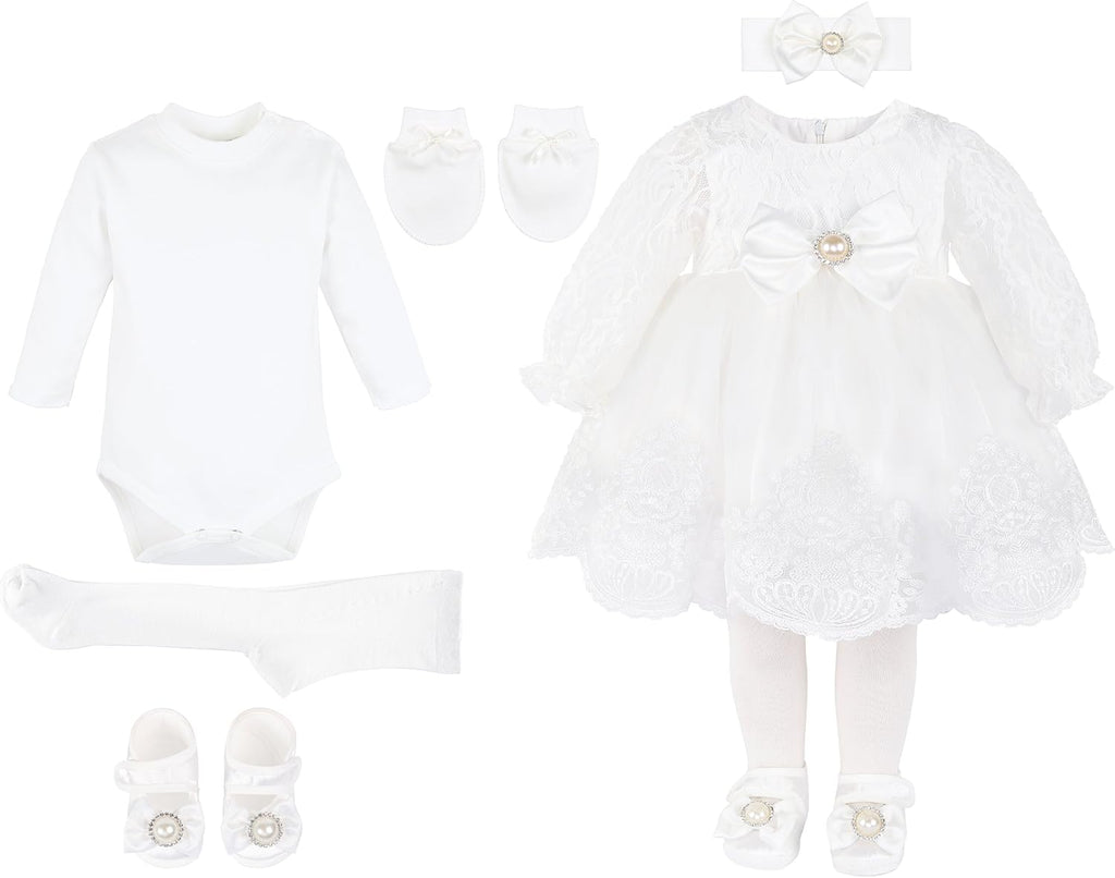 Taffy Baby Girl Newborn Christening Baptism, White, Size 0-3 Months