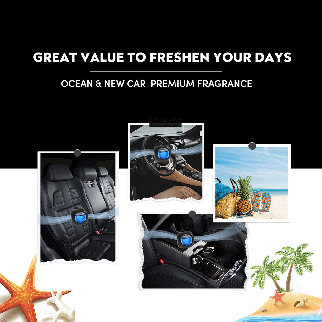 Car Air Freshener Vent Clips, 8 PK, 6 Ocean, 2 New Car Scent, Long Lasting Air Fresheners for Men & Women, Up to 240