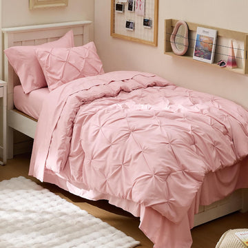 Twin XL Comforter Set Pink - Dorm Room Essentials for Girls, Extra Long Twin XL Bedding Set with Sheets, All Season