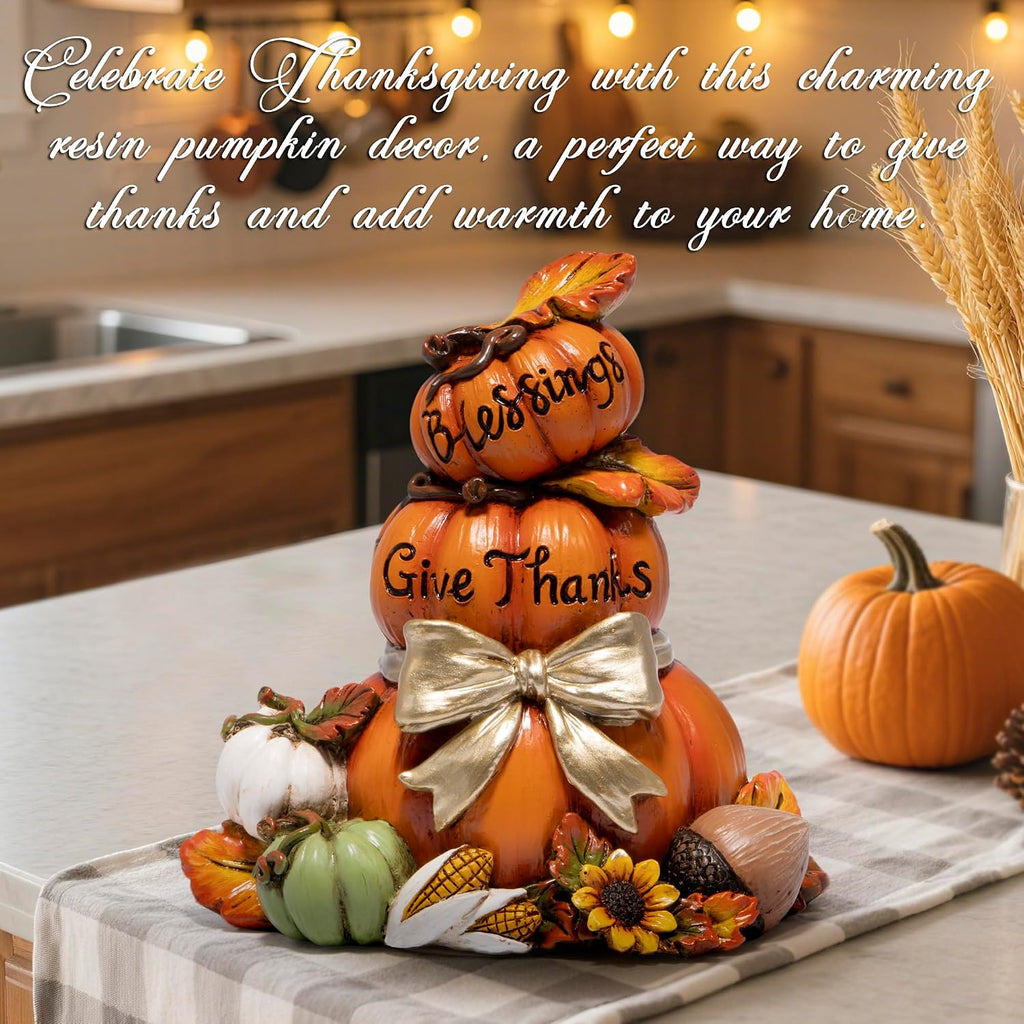 Stacked Scarecrow Figurine, Fall Thanksgiving Indoor Decor