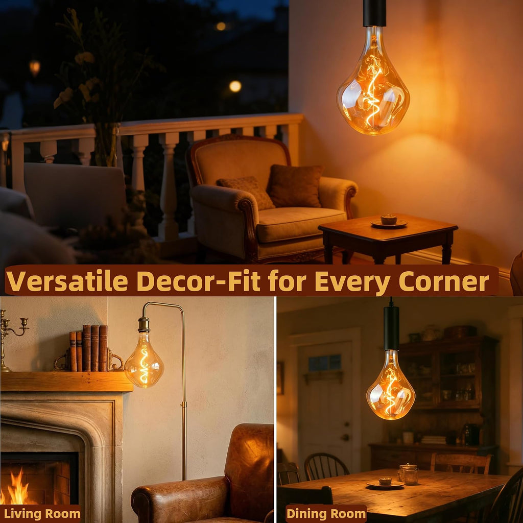 Oversized Vintage Lrregular Giant Edison LED Bulb,2200K Dimmable,8W E26 1PK