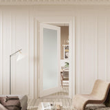 Slab Door Interior for 18" X 80" Opening,Full Lite Tempered Frosted Glass,Solid Core,Pre-Assembled,Premium Baking