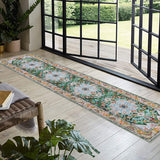 2' x 10' Boho Hallway Runner Rug, Non Slip Washable Vintage Farmhouse Accent Area Rug Carpet for Kit