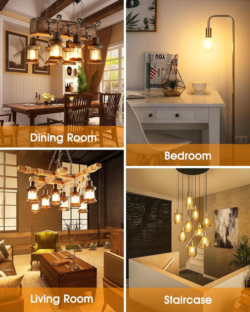 T45 4W LED Edison Bulbs E26 Base 40W Equivalent with Clear Glass