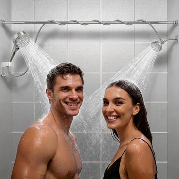 Dual Shower Head with Handheld for Couples, Double Showerhead (Chrome)