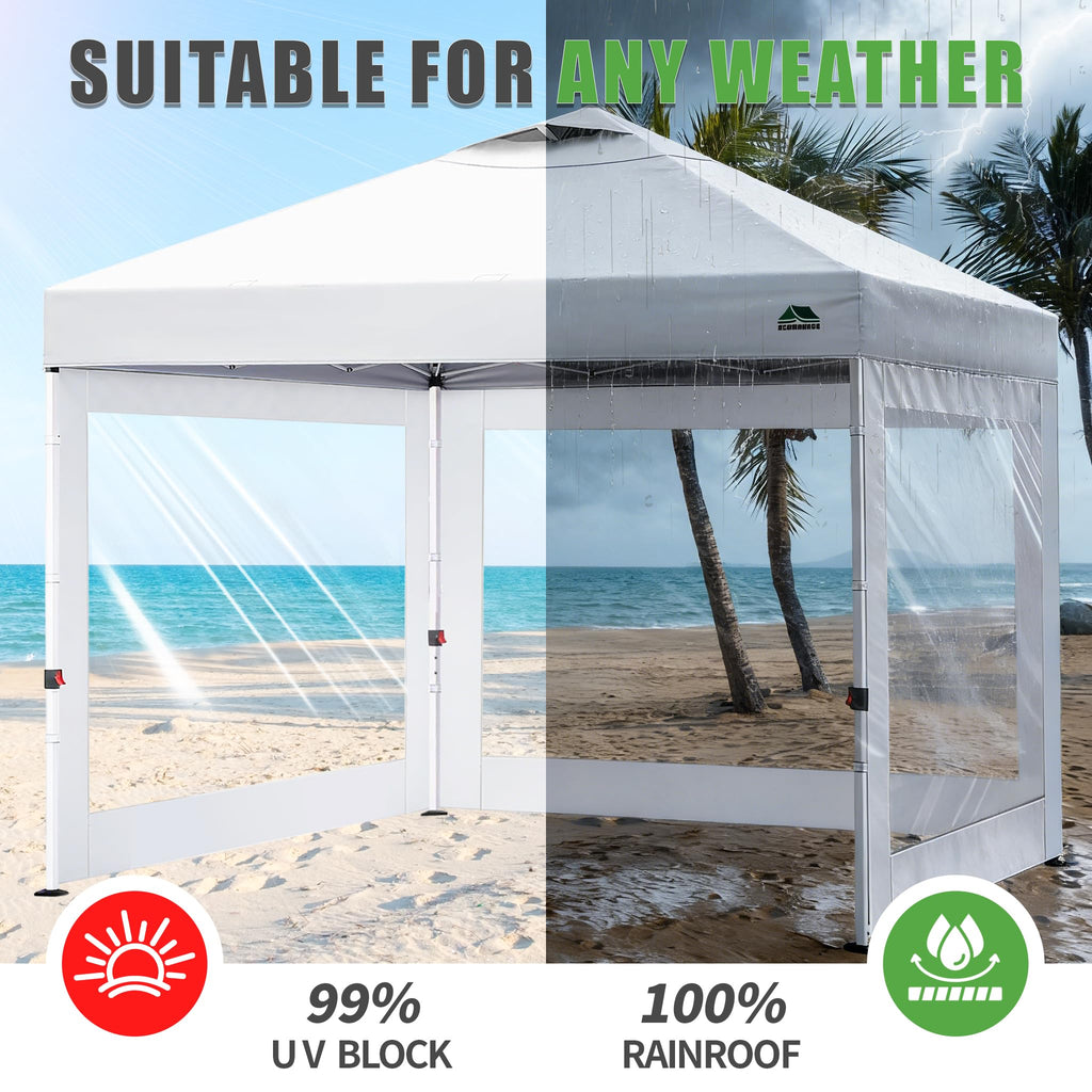 Clear Canopy Sidewalls for 10x10 Pop Up Tent, Light Khaki