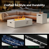 43Inch Propane Fire Pit, 50000 BTU Outdoor Gas Fire Pit Table with CSA Certification, Glass Rocks, Rectangular Heater for Patio, Backyard, Deck - Image 5