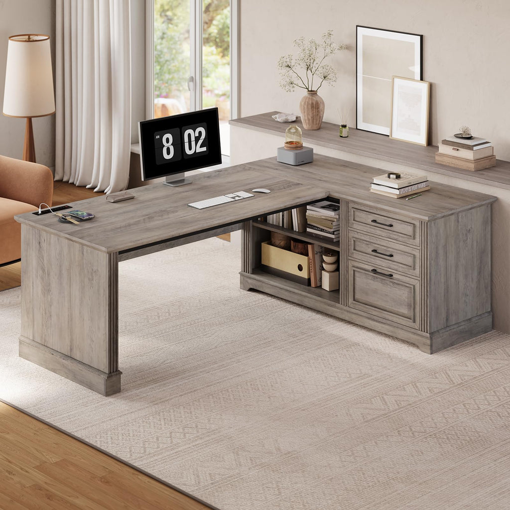 Farmhouse 61" Executive Office Desk with Drawers