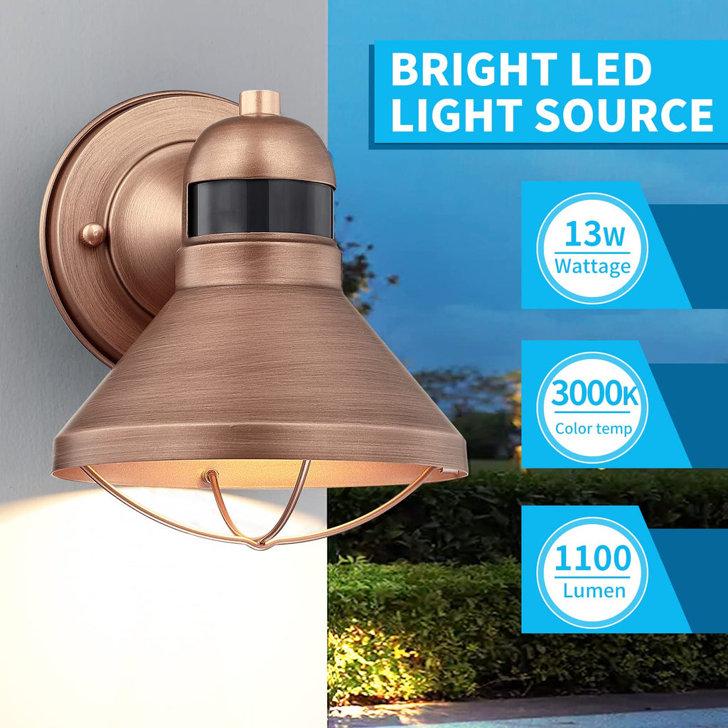 Motion Sensor Outdoor LED Barn Light Dusk to Dawn Exterior Wall Lantern