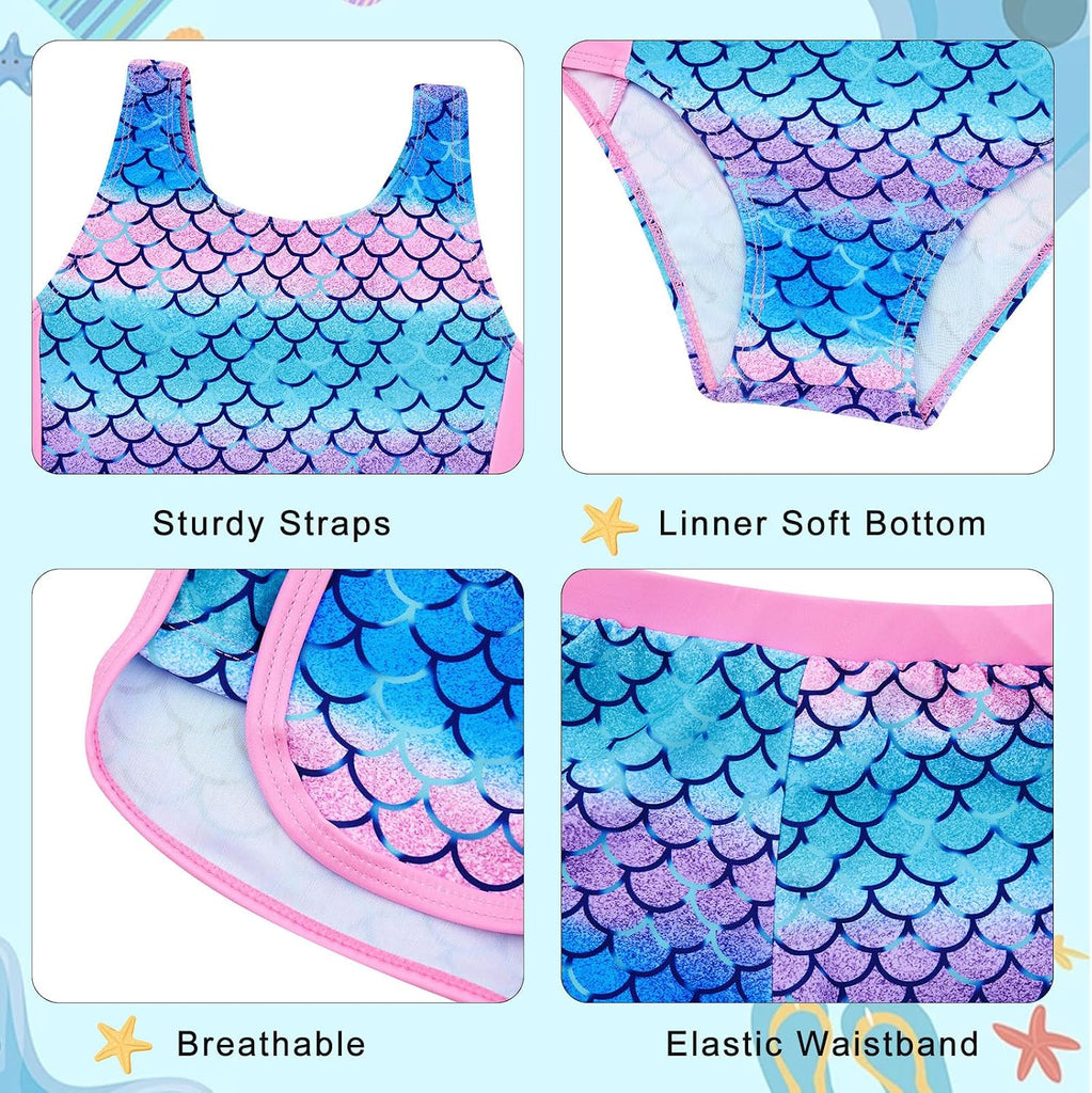 Toddler Girls One Piece Swimsuit Bathing Suit with Short