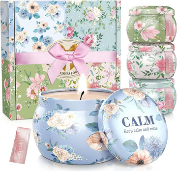 Scented Candles Set, 17.6 oz 4 Pack Home Scented Candles, 100-120 Hours Candle Set for Men Dad Women, Long Lasting - Set of 4