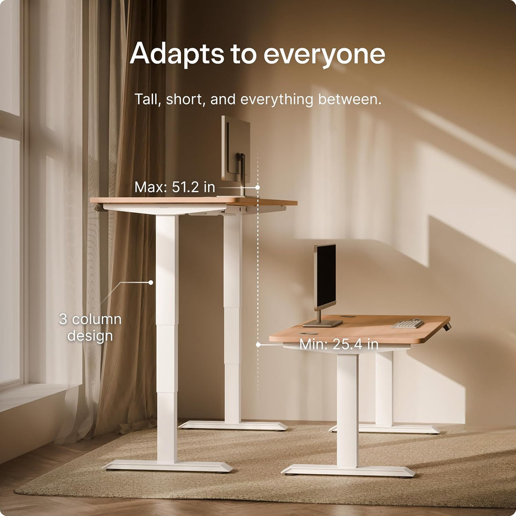 Height Adjustable Standing Desk Frame - Ergonomic Sit Stand Desk Frame, Electric Dual Motors 353 lbs, USB & USB-C